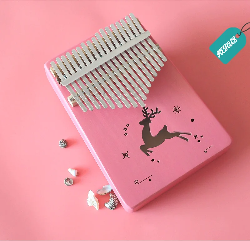 Kerus Pink 17 teclas piano de pulgar Kalimba Africa инструмент для caoba Body музыкальный