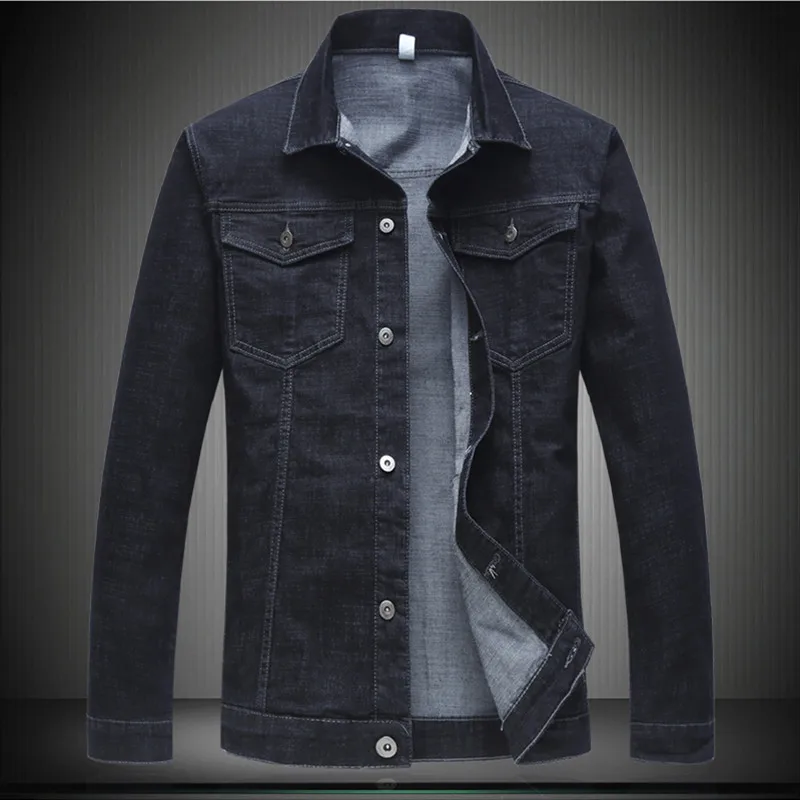 

Мужская джинсовая куртка с отложным воротником, размеры до 6XL, 5XL, 4XL