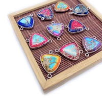 new pendant necklace triangle multicolor double hole hemming suitable for diy handicraft making necklace and earring accessories