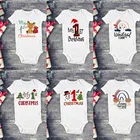 Рождественская рубашка для малышей, новый подарок для малышей, объявление беременности, боди для детей, нейтральная Милая Радужная одежда