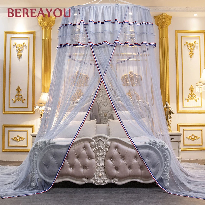 Европейская кровать с москитной сеткой балдахин для девочек декор комнаты