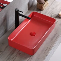 nordic matte frosted red above counter basin bathroom household ceramic art washbasin