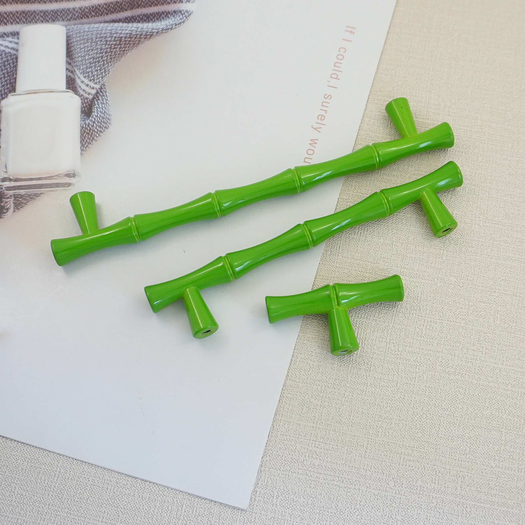 3.78'' 5'' Bamboo Shape Furniture Handles Zinc Alloy Cabinet Pulls Drawer Knob Kitchen Cupboard Wardrobe Closet Pull Knobs |