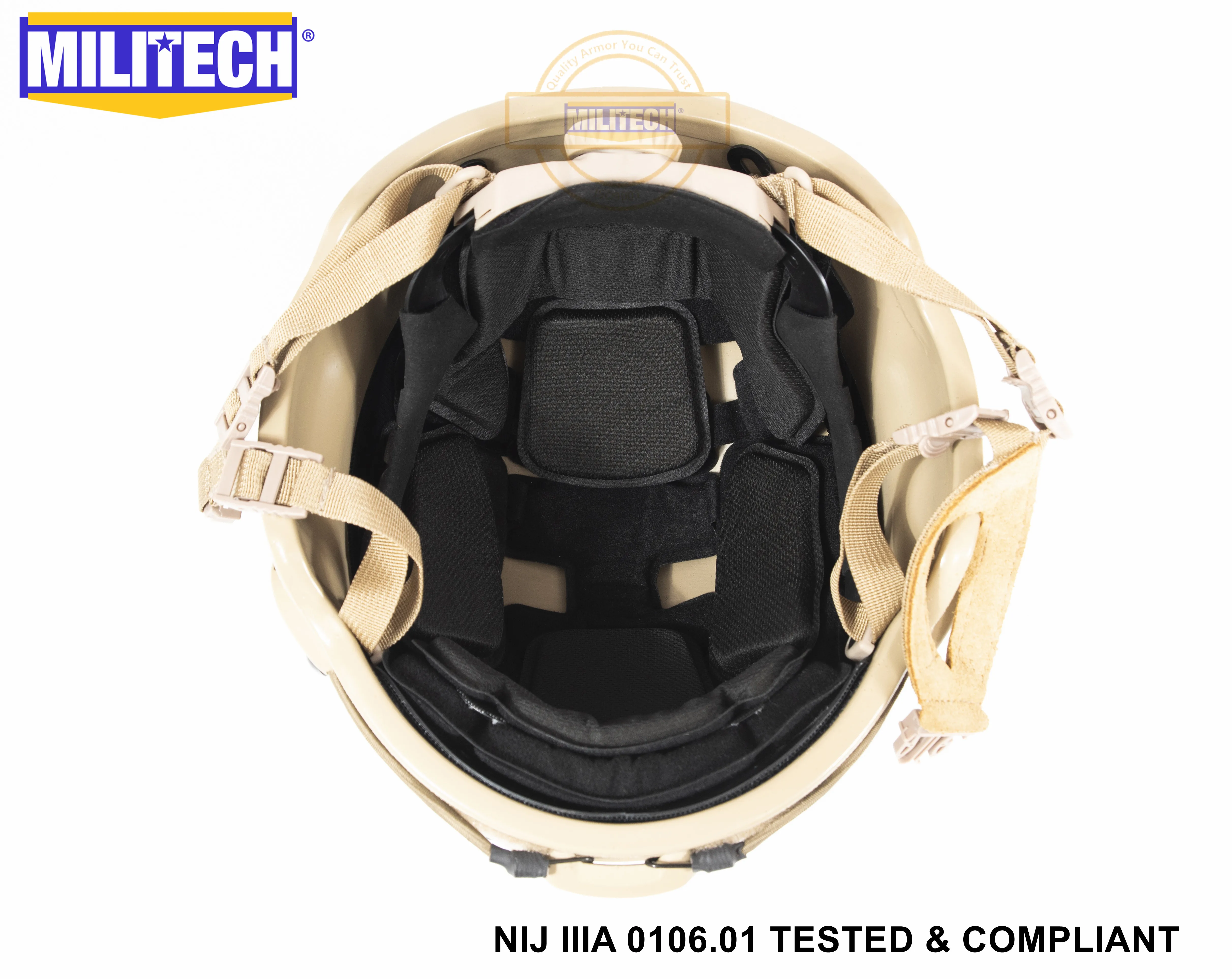 

Militech NIJ Level IIIA 3A DE 2019 ARC Mid Cut Bulletproof Sentry XP Aramid Ballistic Helmet With Bulletproof Tactical Visor Set