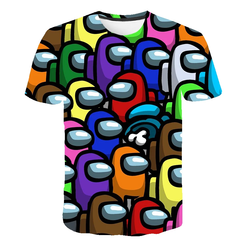 

New Among Us boy T Shirt girl Kawaii Summer Tops Cartoon T-shirt Karate Graphic Tees Unisex Harajuku Shirt for teens clothes