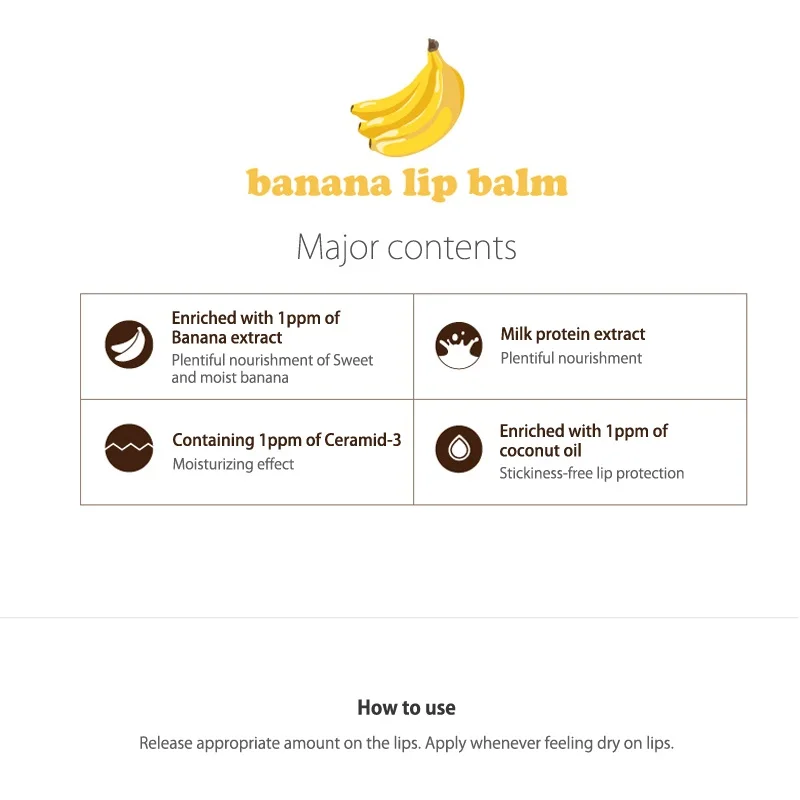 

TONYMOLY Delight Dalcom Banana Pong Dang Lip Balm 7g Lip Protect Care Moisturize Remove Lip Lines Natural Lip Mask KoreaCosmetic
