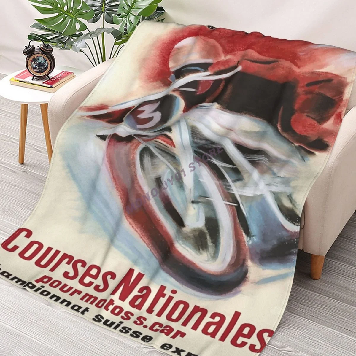 

1939 г., Швейцарский национальный чемпионат по мотогонам, плед, шерпа, покрывало, постельное белье, мягкое одеяло s