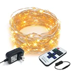 СВЕТОДИОДНАЯ Гирлянда 12 В постоянного тока, адаптер питания, диммер, сказосветильник ильник, ночная лампа, медный провод, Рождественская фотолампа