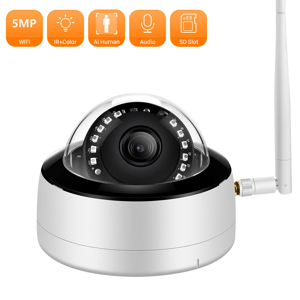 

5MP/2MP Dome Home Security Camera H.265 Outdoor Wireless Wifi Camera IP66 IR Cut Motion Detection Alarm CCTV Camera XMeye