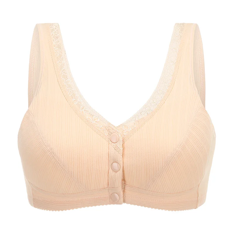 Новинка модное нижнее белье с пуговицами спереди женские хлопковые Бюстгальтеры