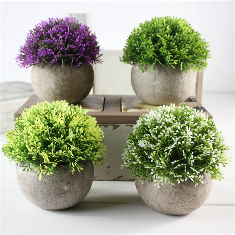 Искусственные мини растения пластиковые топиарные кустарники поддельные для