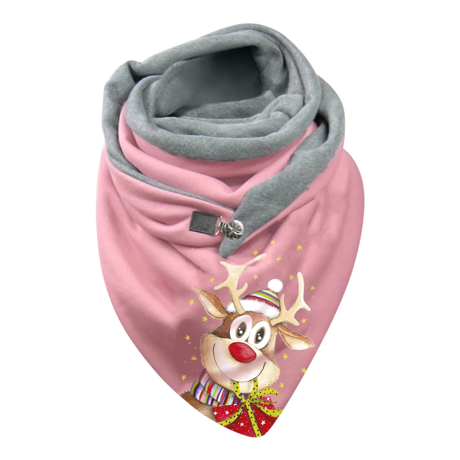 Модный Рождественский женский шарф на пуговицах мягкие повседневные теплые