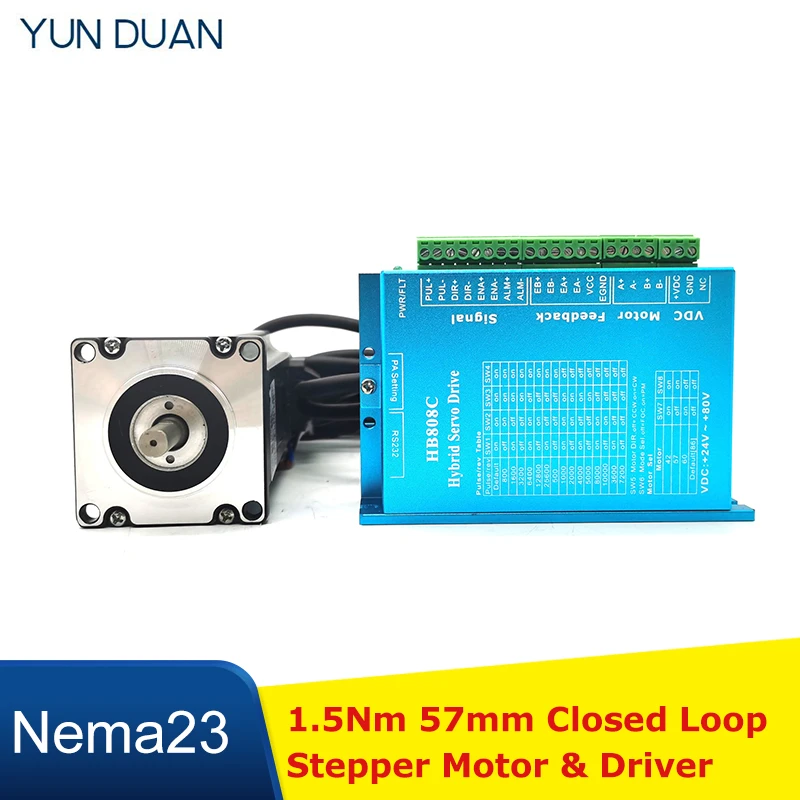 com adesivo fechado de 15 nm nema23 motor dc de 57 mm mais kits de cabos 3m codificador hybird servo fácil Motor de passo