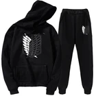 Комплект из 2 предметов с капюшоном, толстовка с логотипом атака на Титанов, худи pa