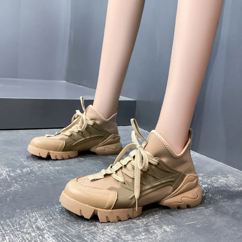 

2020 new spring and autumn versatile slim running shoes Female fashion Daddy shoes platform height leisure sports shoes X523