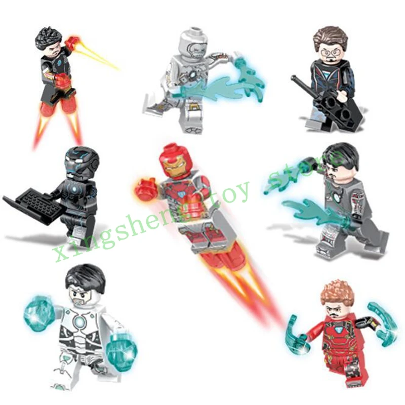 DIY 1182 супергерой Мстители Терминатор 8 в 1 железный человек машина чудо Тони Старк