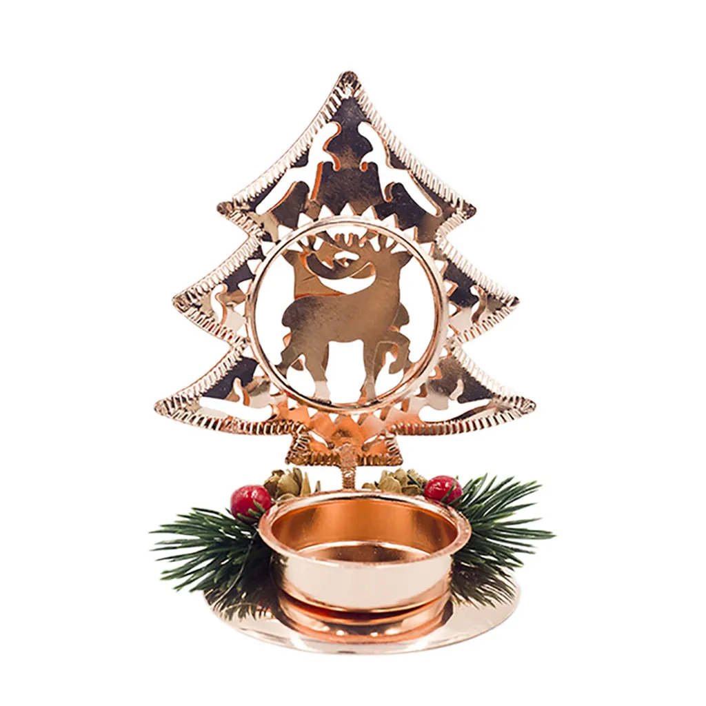 2019 Christmas Candle Holders Red Pine Cone Splice Candlestick Desktop Decoration New Year Craft Festival Party Supplies wedding | Дом и сад