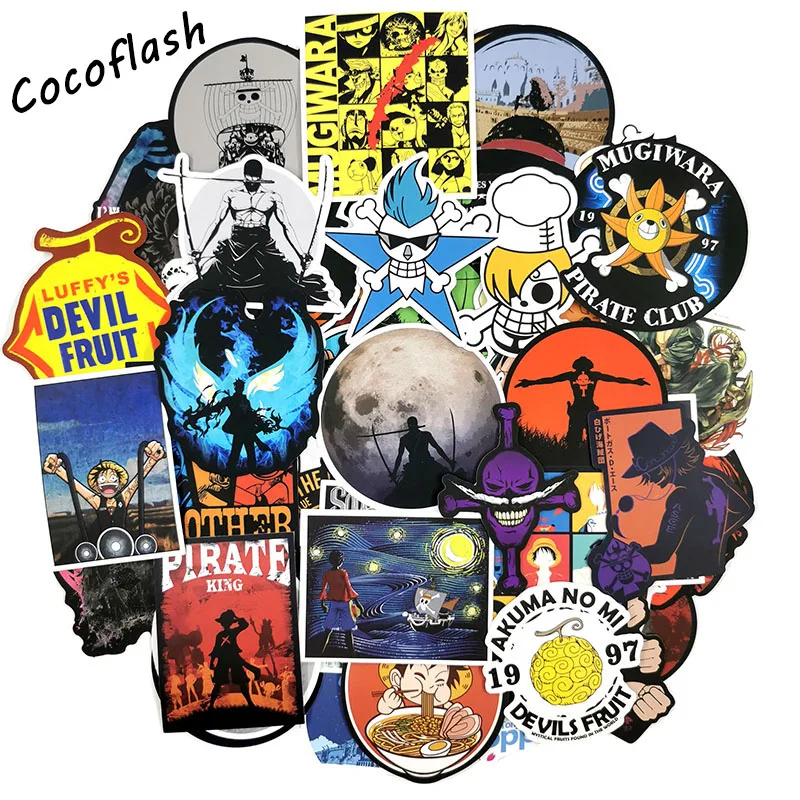 100 шт./компл. аниме один кусок Луффи наклейки для автомобиля ноутбука ПВХ рюкзак