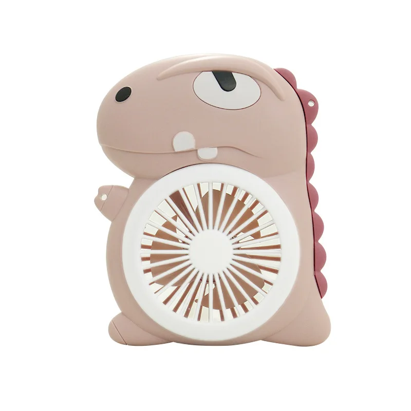 

USB Electric Fan 300mAh Rechargeable Cartoon Compact Portable Student And Children Handheld Mini Mute LED Lighting Fan