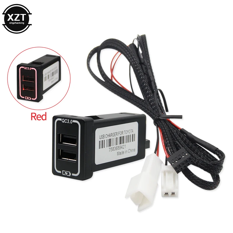 QC3.0 Quickcharge автомобильное зарядное устройство двойной USB телефон PDA адаптер DVR Plug &