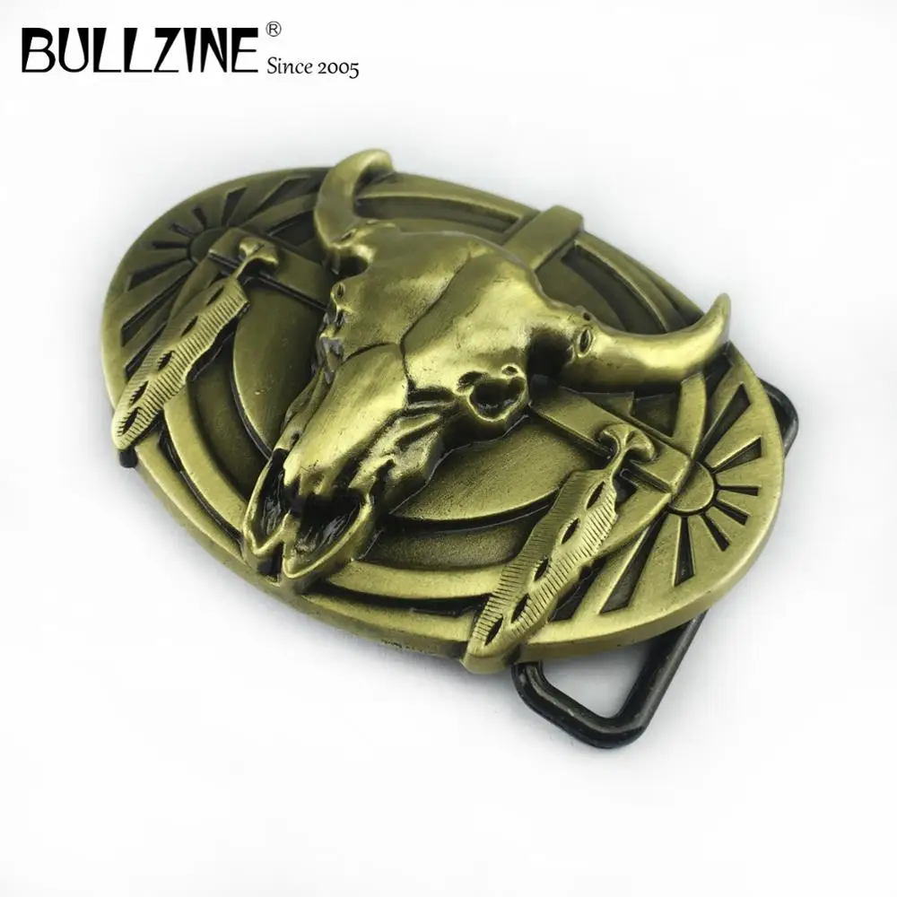 Bullzine цинковый сплав western в виде Головы Быка пряжка на ремешке Античная латуневая