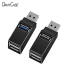 Концентратор USB 3,0, адаптер 2,0, удлинитель, мини-разветвитель с 3 портами для ПК, ноутбука, Macbook, высокоскоростной U-диск для Xiaomi