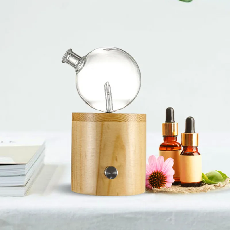 Waterless Pure Essential Oil Aroma Diffuser Aromatherapy Wood Glass Nebulizer Hotel Fragrance Diffuser Without Water For Home