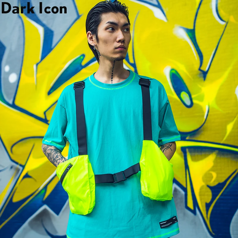 Футболка со съемными карманами Dark Icon мужская и женская летняя уличная мода
