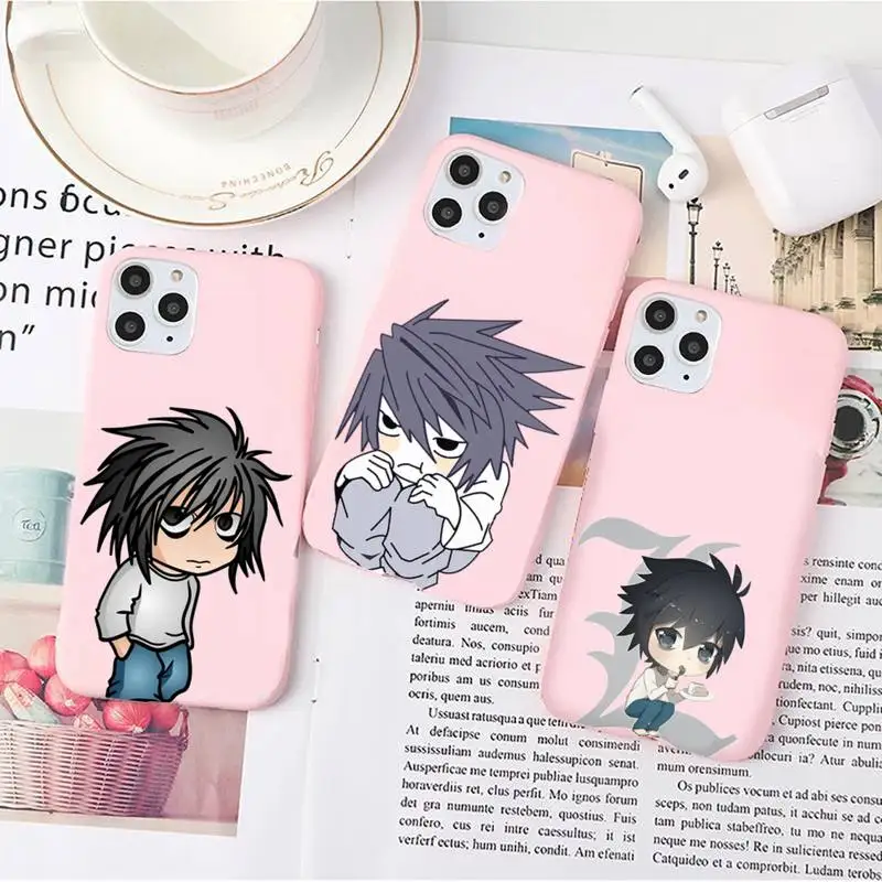 

Death Note anime Phone Case Candy Color for iPhone 6 7 8 11 12 s mini pro X XS XR MAX Plus