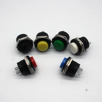 6 pcs r13 507 momentary spst no red black white yellow green blue round cap push button switch ac 6a125v 3a250v 6color