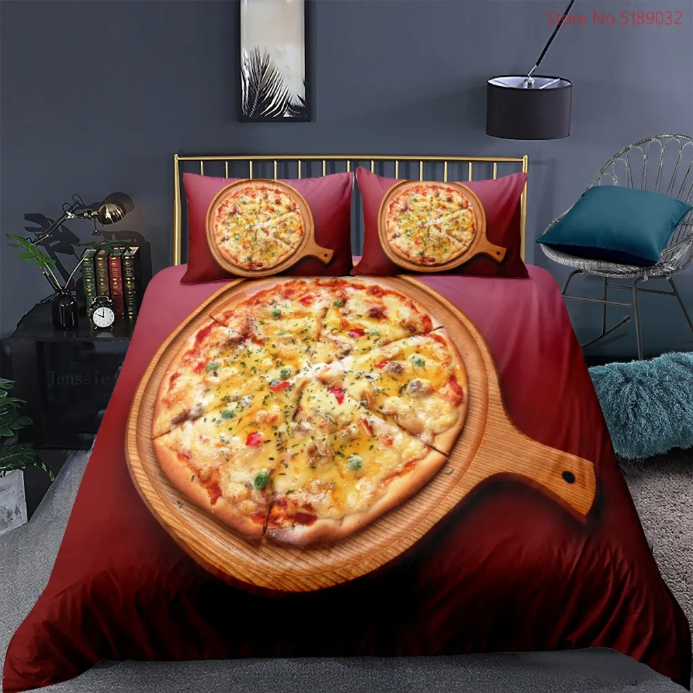 Набор постельного белья для пиццы 2/3 шт. набор пододеяльников с принтом вкусной