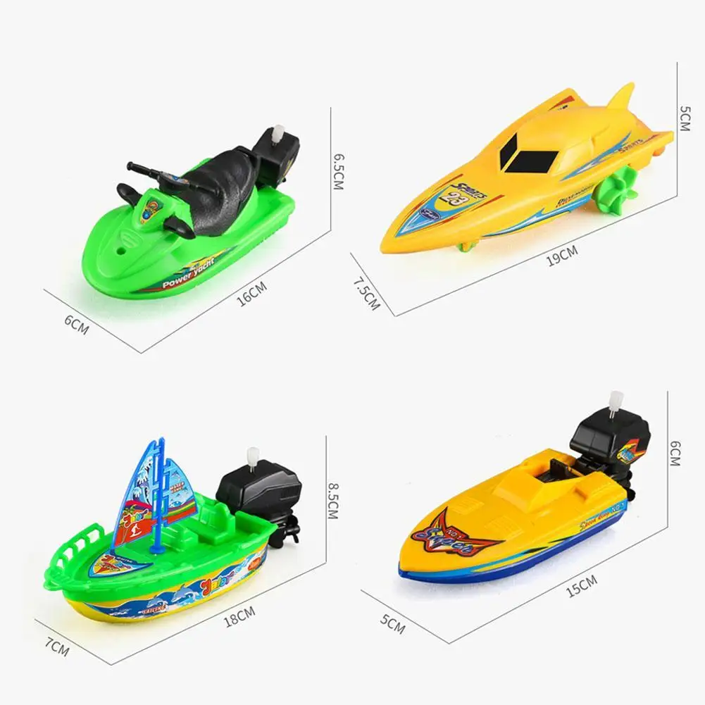 

Plastic Boat Toys Ship Float In Water Toys Classic Toys Clockwork Bath Shower Wind Children Up Toys Educational Y3K8