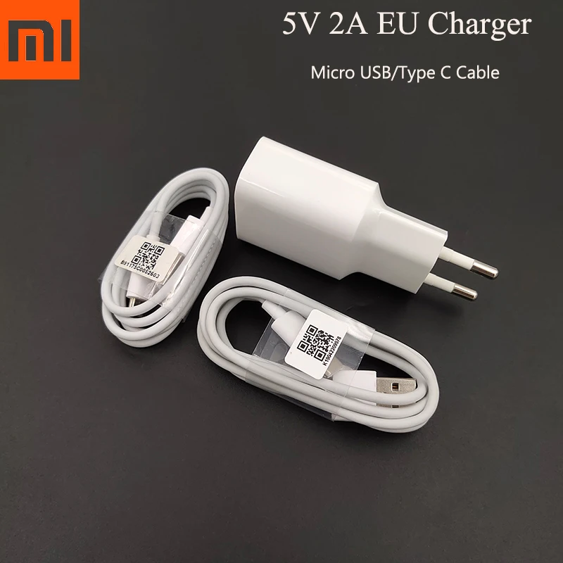 Оригинальное зарядное устройство Xiaomi с USB 5 В 2 А адаптер вилкой Стандарта ЕС