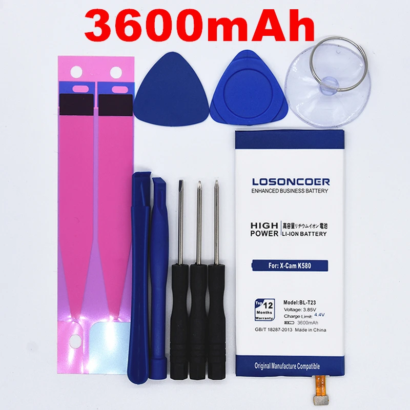 LOSONCOER 3600 мАч BL-T23 аккумулятор высокого качества для LG X Cam X-Cam K580DS K580Y K580 F690 батарея+ Бесплатные инструменты