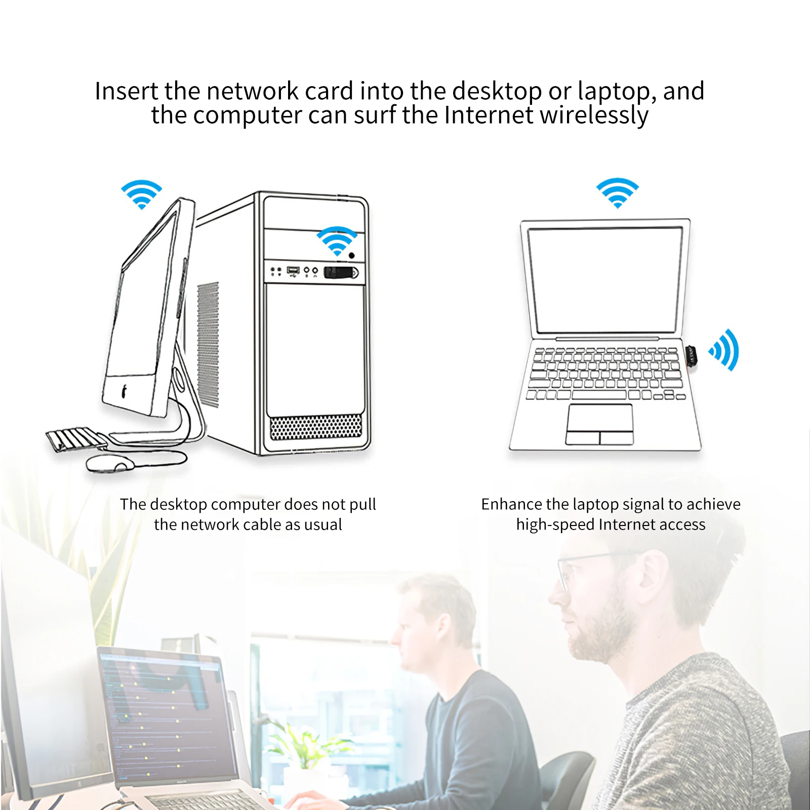 Портативная беспроводная сетевая карта многофункциональная для Windows XP/7/8/8.1/10 Mac OS