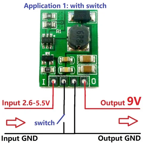 С включением/выключением DC-DC 3V 3,3 V 3,7 V 4,2 V 5V to 5V 6V 9V 12V Step-up Boost Converter регулирование напряжения плата модуля питания