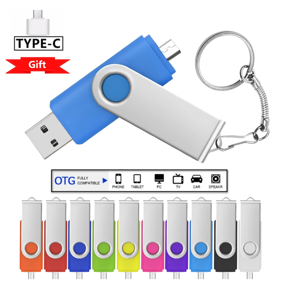 

OTG USB флеш-накопитель 64 ГБ, 32 ГБ, 16 ГБ, 8 ГБ, USB флеш-накопитель для телефонов Android/планшетов/ПК, USB 2,0, флешка (более 10 шт. бесплатного логотипа)