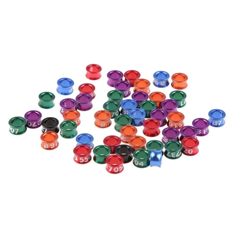 

50pcs Chicken Leg Rings Multiple Colour Birds Identification Leg Bands Poultry Clip-on Leg Rings for Pigeons Quail Goose