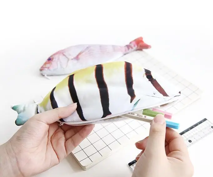 Тканевый чехол для карандашей в форме рыбки школьные принадлежности и Корейском