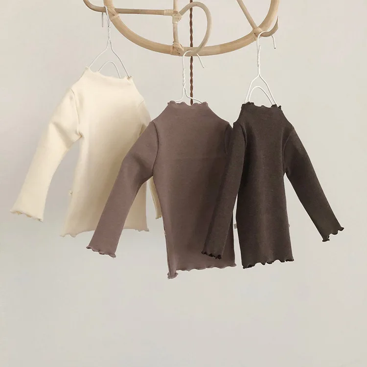 

2020 Autumn Girls Color T-shirt Baby Girl's Autumn Children's Long-Sleeved Cotton Bottoming Shirt