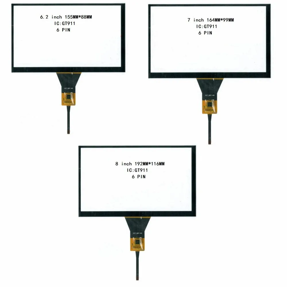 Автомобильный DVD навигатор 6 2 дюймовый емкостный сенсорный экран 155*88 линий GT911 6P