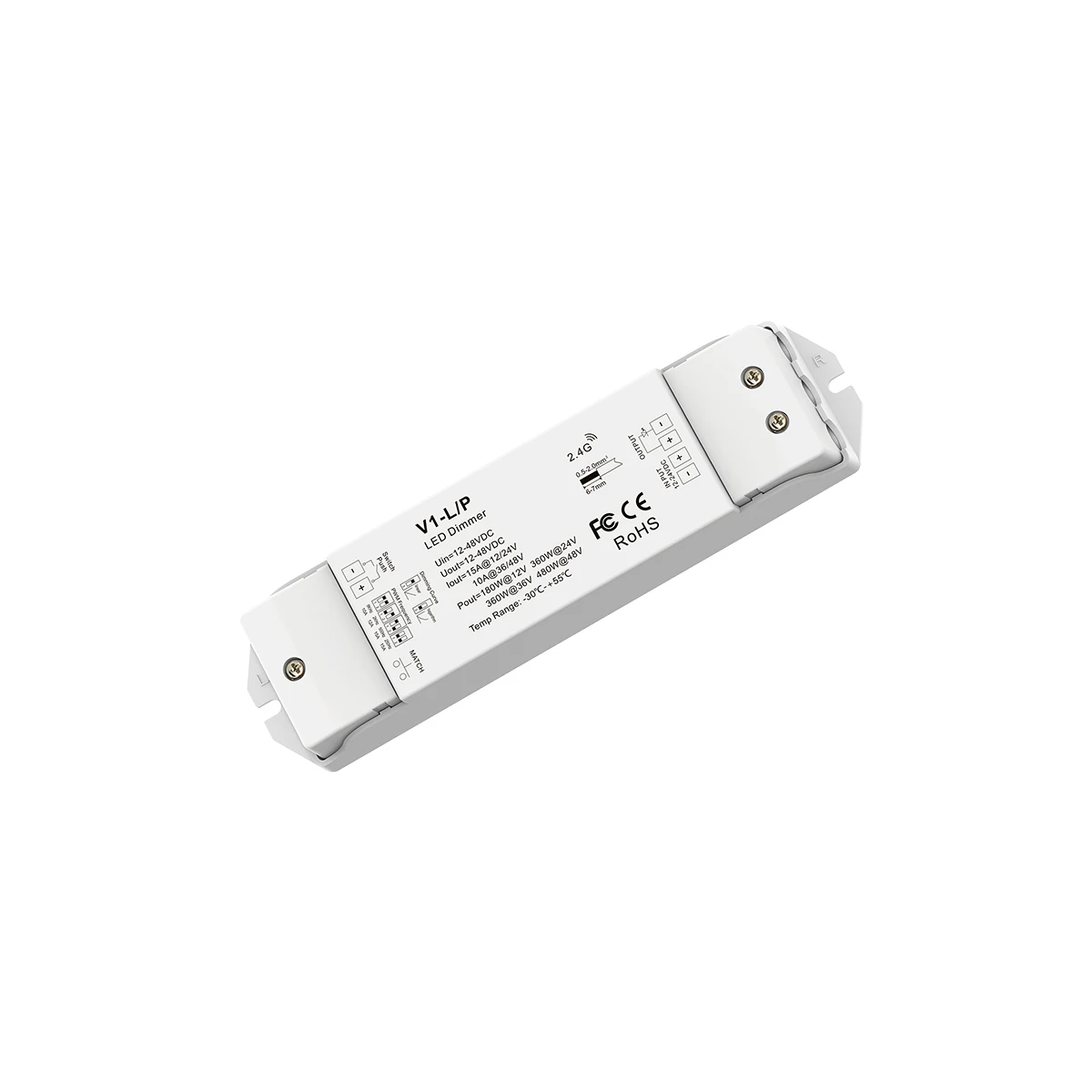 

V1-L/P 1CH*15A 12-48VDC CV Controller Push-Dim Automatic forwarding pair 10 remote controller Connect the self-reset switch