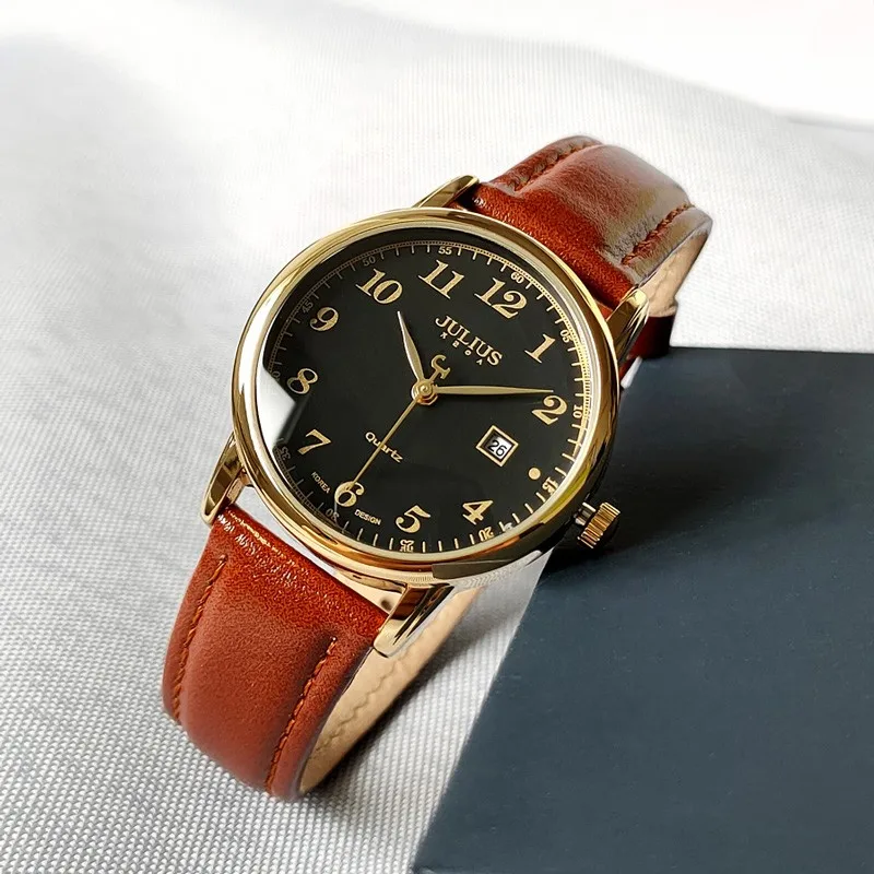 Classic Fashion Woman Quartz Watch Calendar Luxury Brand Female Digital Wristwatch Antique Style Leather Strap Clock Teen Girl enlarge
