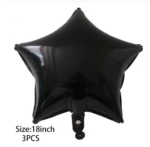 3pcs black star Большой красный черный Микки Минни фольгированные шары мультфильм день рождения украшения надувной Гелиевый шар Дети Классические игрушки подарок - Цвет: 3pcs black star