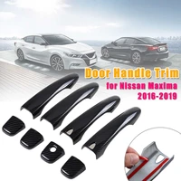 for nissan maxima 2016 2017 2018 2019 carbon fiber exterior door handle cover with key hole molding trim auto accessories