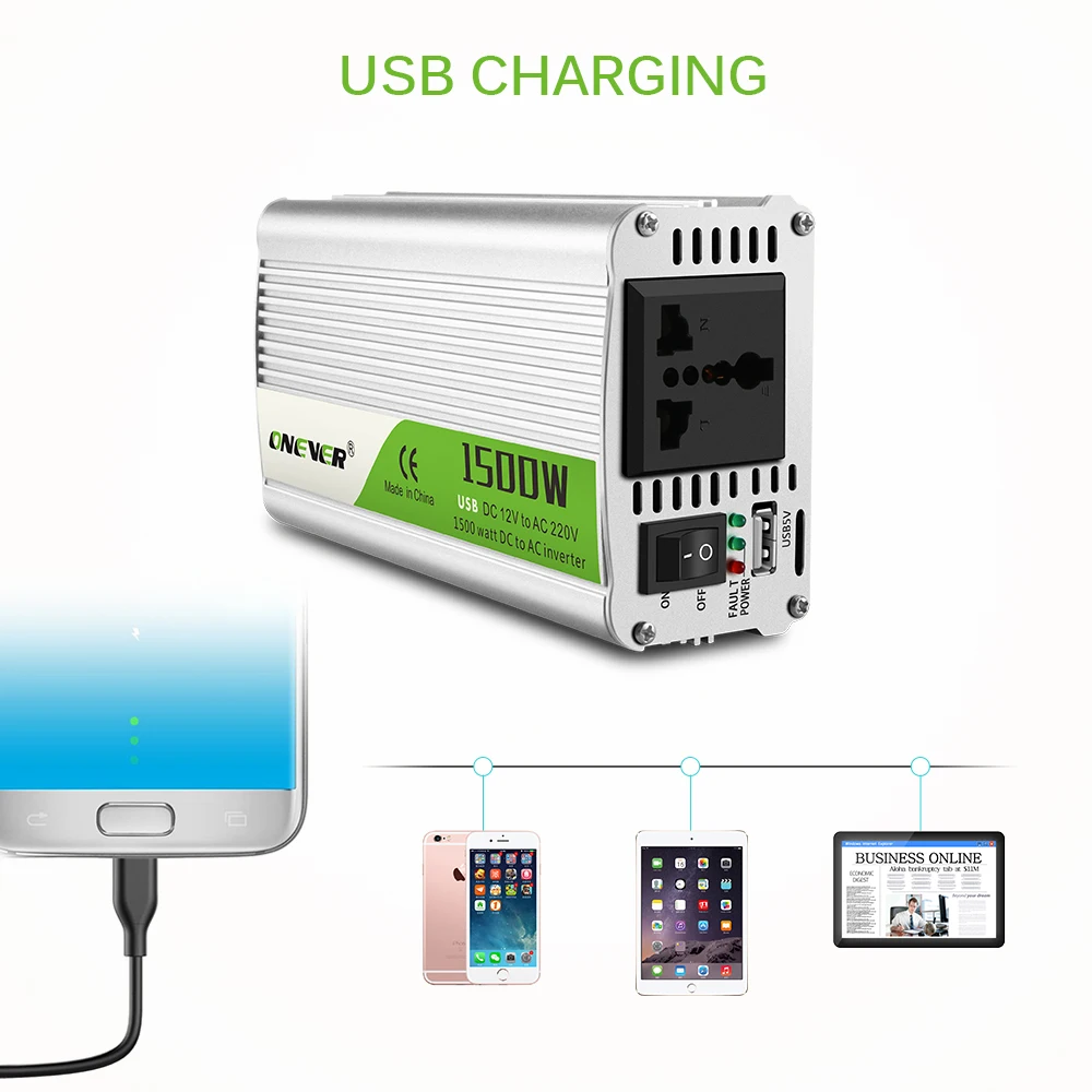 Автомобильный конвертер напряжения с 12 В пост. тока на 220 пер. портативный