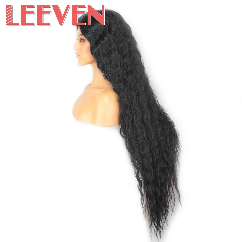 Leeven Synthetic Lace Front Wig Black Water Wave Wigs For Woman Long Hair Wigs Black Brown 613 Blonde Wig Cosplay Hair