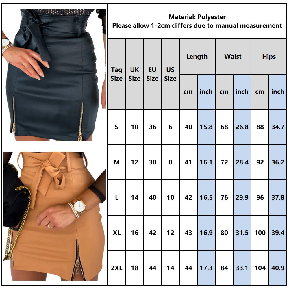 Женская кожаная юбка с высокой талией облегающая юбка-карандаш на молнии