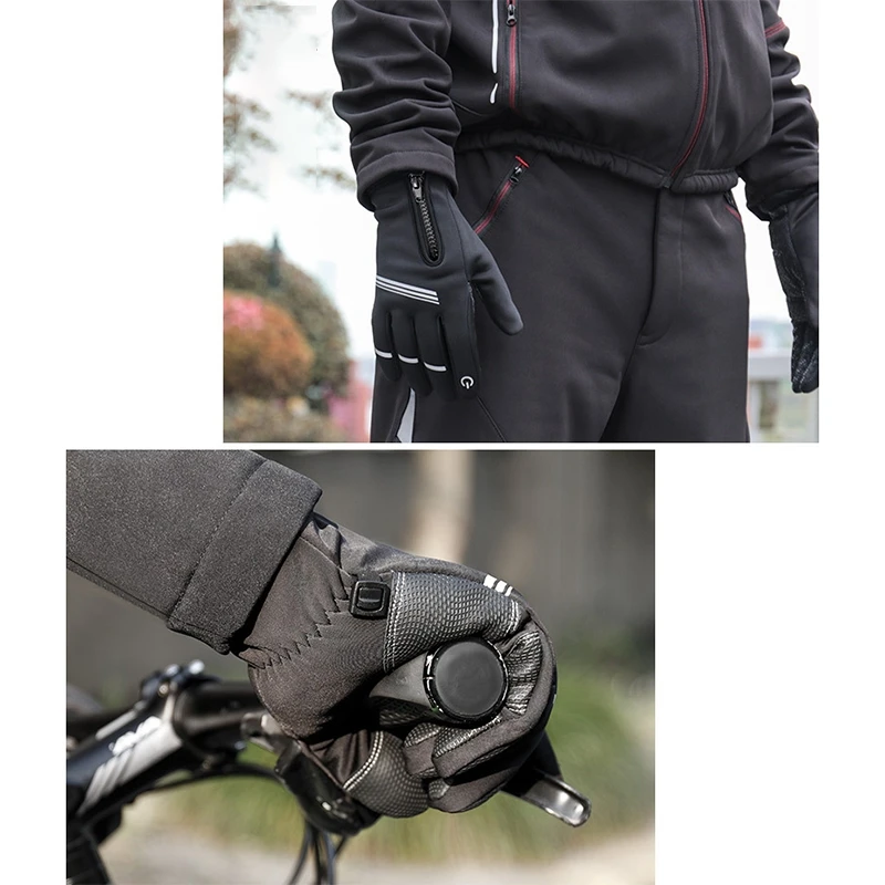 

Winter Riding Gloves Contact Screen Waterproof Gloves Plus Velvet Windproof Cold-proof Motorcycle Bike Riding Gloves