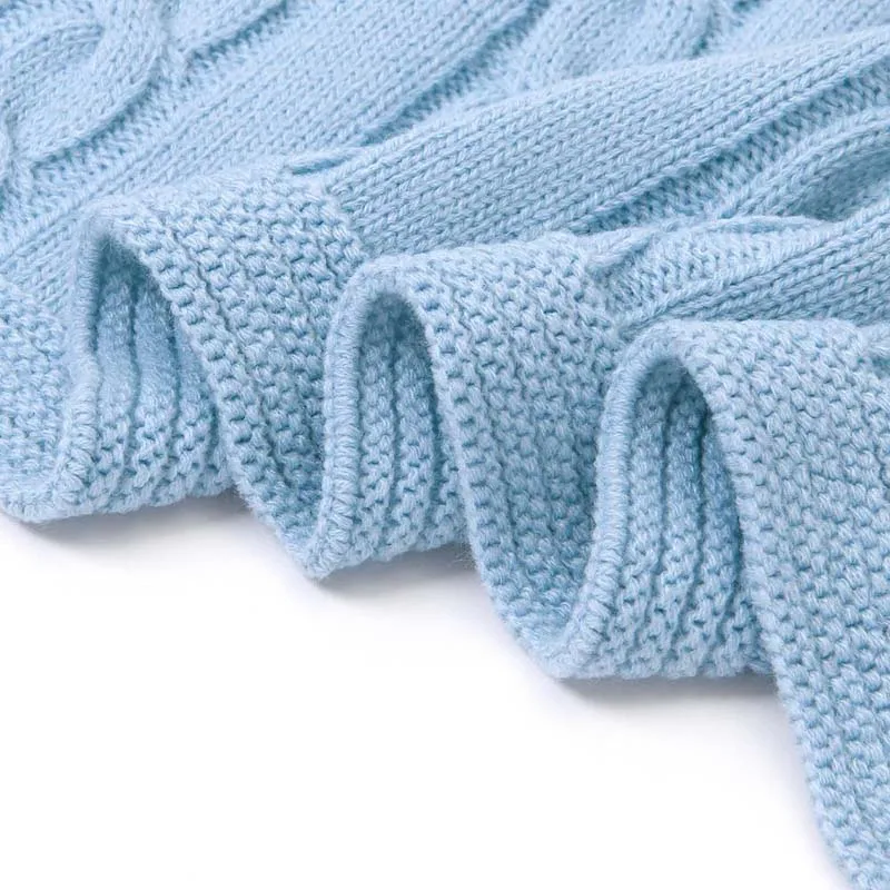 Детское вязаное одеяло для новорожденных зимняя детская коляска покрывало